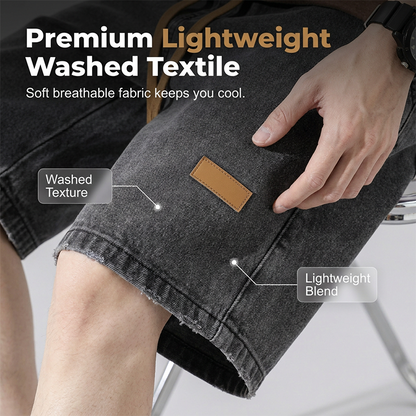 🩳 LIMITED-TIME 49% OFF! ✨ Men's Summer Lightweight Denim Shorts – Relaxed Fit, Elastic Waist, Deep Pockets 🌊