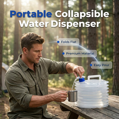 📢📢49% OFF!! ⏰ 💧 Collapsible Water Container with Spigot – Portable Folding Water Jug for Camping, Picnic, Outdoor & Emergency Use ✨