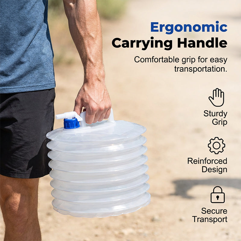 📢📢49% OFF!! ⏰ 💧 Collapsible Water Container with Spigot – Portable Folding Water Jug for Camping, Picnic, Outdoor & Emergency Use ✨