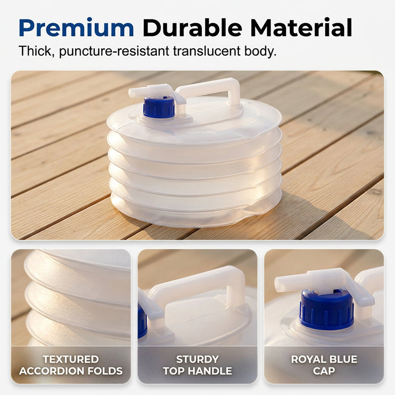 📢📢49% OFF!! ⏰ 💧 Collapsible Water Container with Spigot – Portable Folding Water Jug for Camping, Picnic, Outdoor & Emergency Use ✨