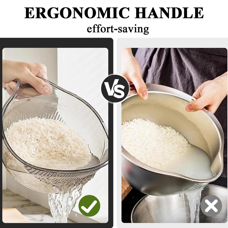 🍚 LIMITED-TIME 49% OFF! ✨Multipurpose Rice Washing Bowl Strainer with Handle