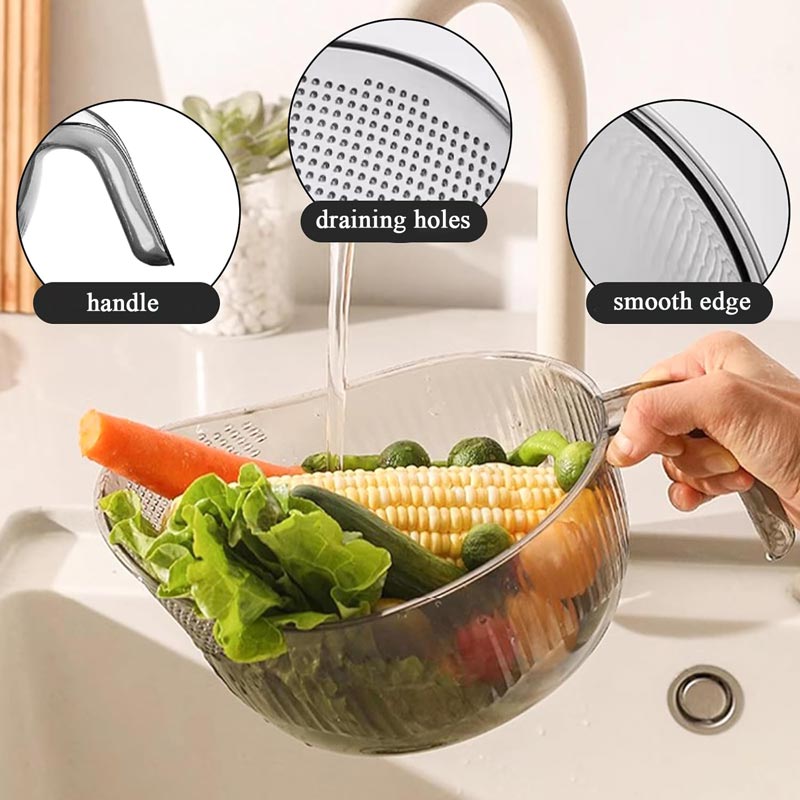 🍚 LIMITED-TIME 49% OFF! ✨Multipurpose Rice Washing Bowl Strainer with Handle
