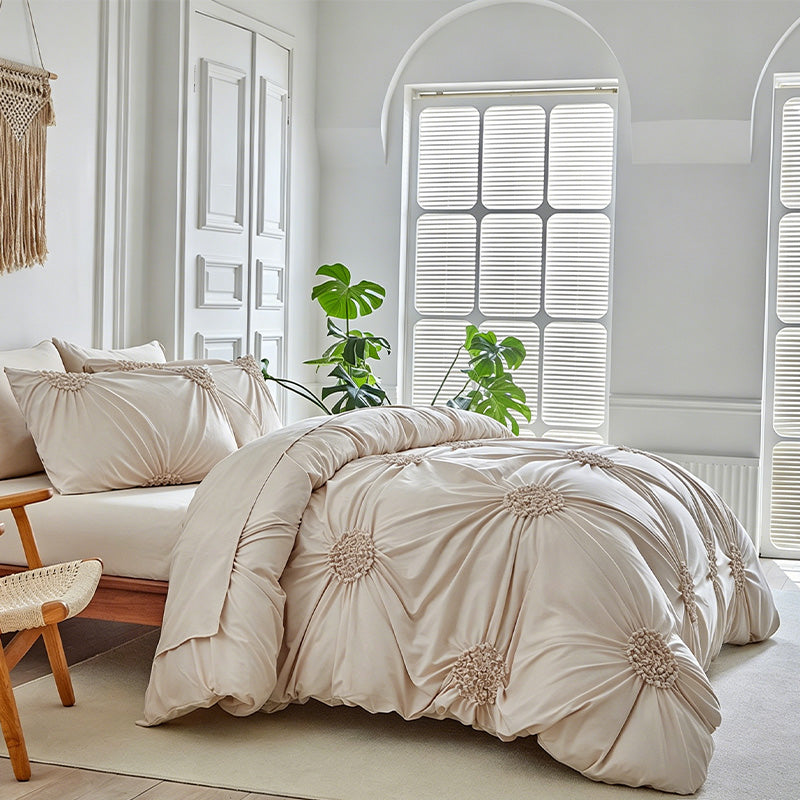 📢📢49% OFF  & FREE SHIPPING !! ⏰Elegant Pinch Pleat Duvet Cover Set