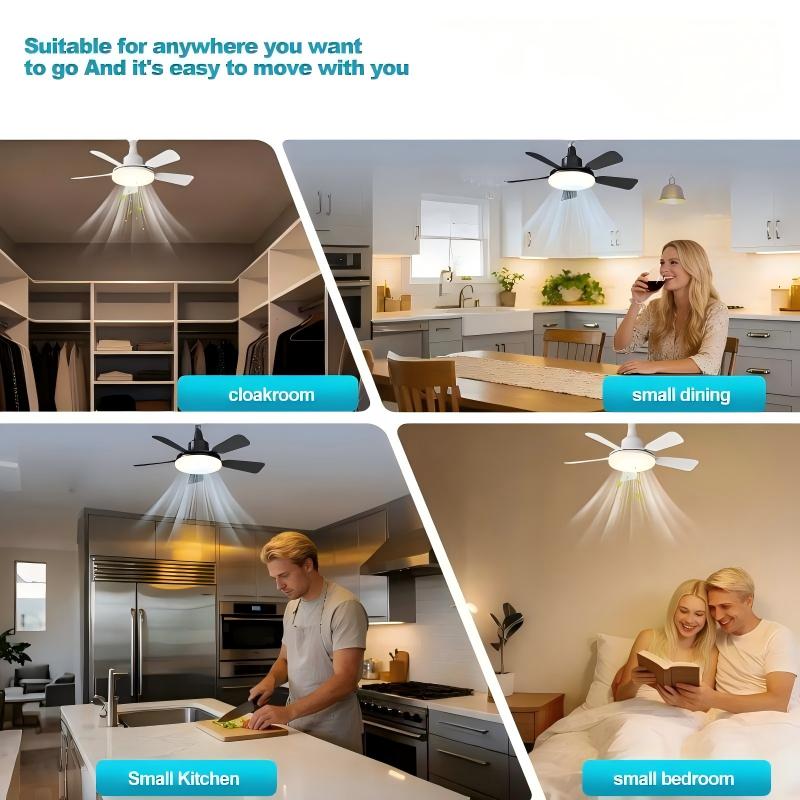 🏆LSAT DAY 49% OFF🌬️Socket Fan Light With Remote💨