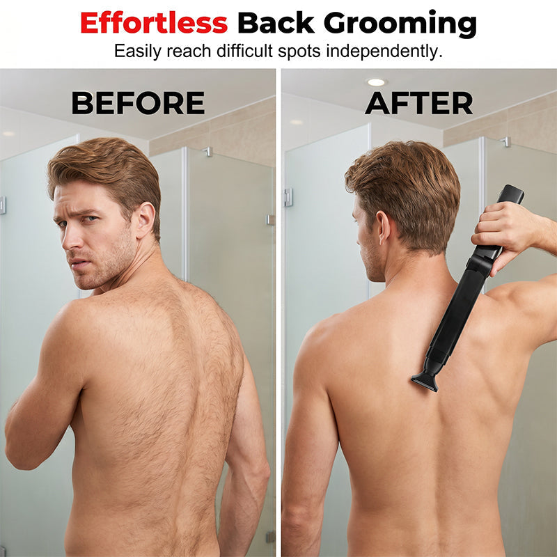 🥳2026 HOT SALE🥳💞50K+ SOLD!🪒💪 48% OFF! Reach-Anywhere Body Trimmer – Extendable handle, precision heads. Trim back, chest & legs yourself – no help needed! 🧔✨