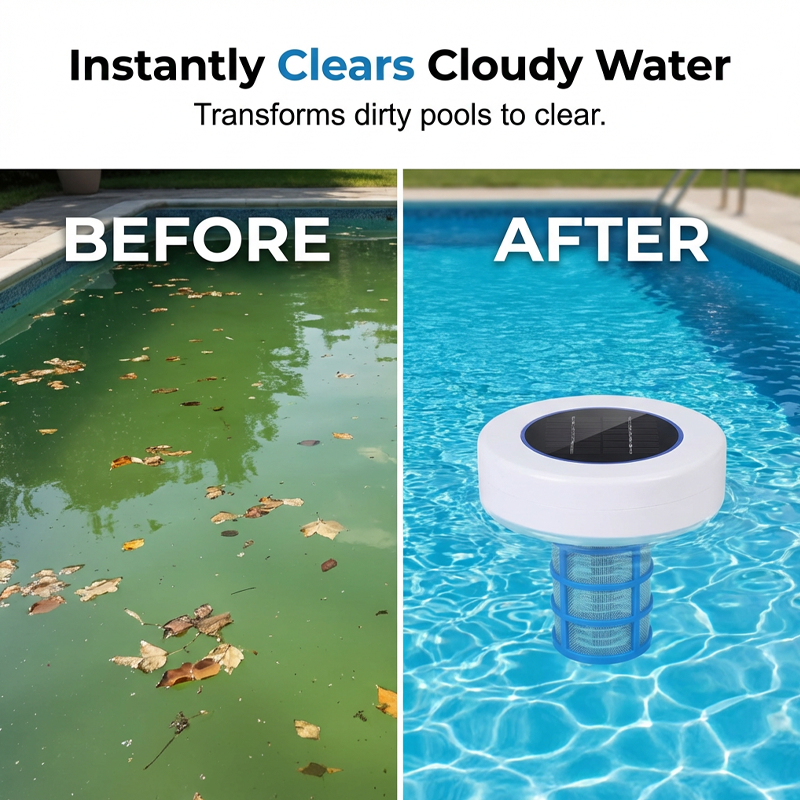 🏆2026 New Version Solar Powered Pool Purifier | Solar-powered copper-silver ion sanitizer, cuts chlorine by up to 85%, inhibits algae & bacteria, gentle on skin/eyes, just float in pool for crystal clean water🏖️