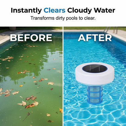🏆2026 New Version Solar Powered Pool Purifier | Solar-powered copper-silver ion sanitizer, cuts chlorine by up to 85%, inhibits algae & bacteria, gentle on skin/eyes, just float in pool for crystal clean water🏖️