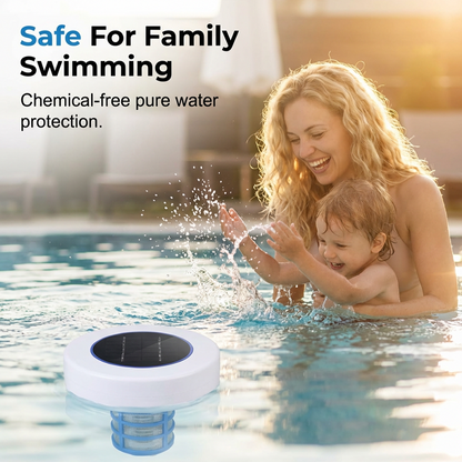 🏆2026 New Version Solar Powered Pool Purifier | Solar-powered copper-silver ion sanitizer, cuts chlorine by up to 85%, inhibits algae & bacteria, gentle on skin/eyes, just float in pool for crystal clean water🏖️
