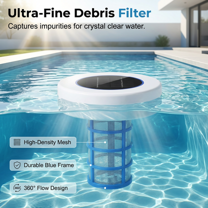 🏆2026 New Version Solar Powered Pool Purifier | Solar-powered copper-silver ion sanitizer, cuts chlorine by up to 85%, inhibits algae & bacteria, gentle on skin/eyes, just float in pool for crystal clean water🏖️
