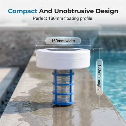🏆2026 New Version Solar Powered Pool Purifier | Solar-powered copper-silver ion sanitizer, cuts chlorine by up to 85%, inhibits algae & bacteria, gentle on skin/eyes, just float in pool for crystal clean water🏖️