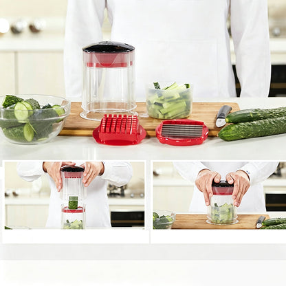 🥕 LIMITED‑TIME 49% OFF! ⚡ Multi‑functional Vegetable & Fruit Chopper – Swap‑Blade, Safe‑Press, Storage Tray ✨