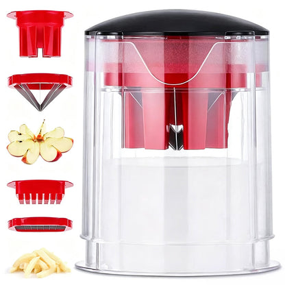 🥕 LIMITED‑TIME 49% OFF! ⚡ Multi‑functional Vegetable & Fruit Chopper – Swap‑Blade, Safe‑Press, Storage Tray ✨