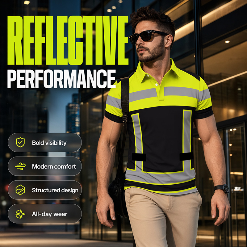 📢📢49% OFF !! ⏰Men's High Visibility Reflective Short Sleeve Shirt