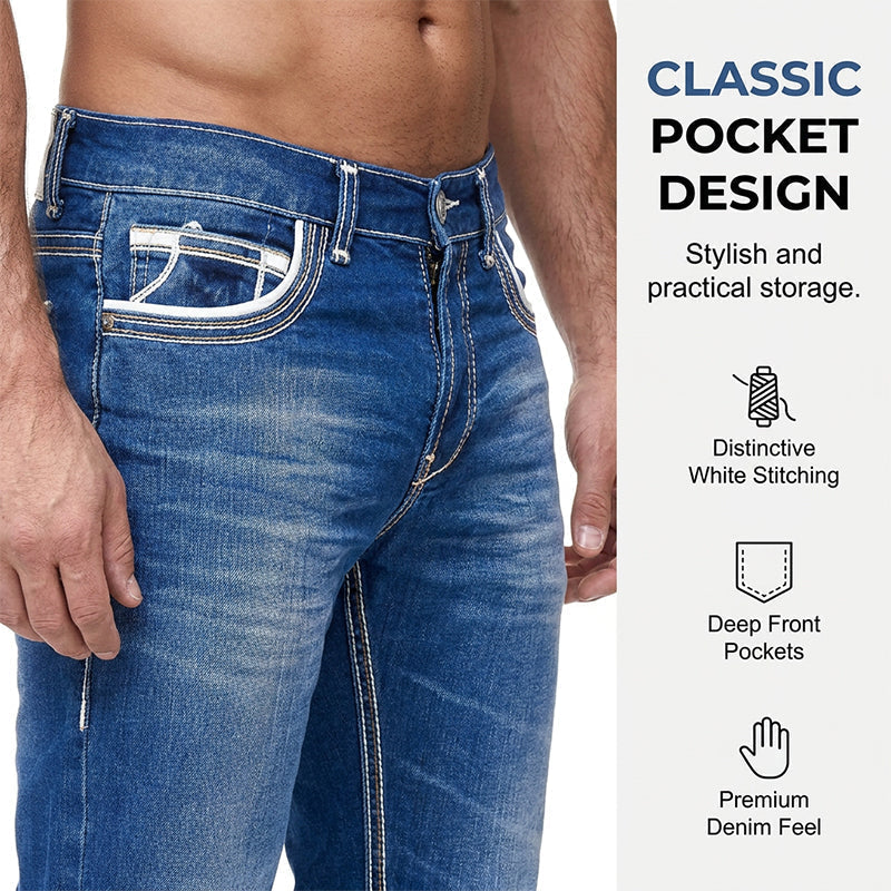 👖 49% OFF NOW! 🎉 High-Stretch Double-Stitched Men's Jeans – Ultimate flexibility & durability – 45K+ sold, perfect for all-day comfort 💪✨🌿