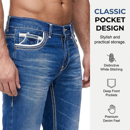 👖 49% OFF NOW! 🎉 High-Stretch Double-Stitched Men's Jeans – Ultimate flexibility & durability – 45K+ sold, perfect for all-day comfort 💪✨🌿