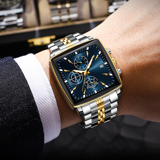 ⌚ 45% OFF NOW! ✨ Men's Classic Square Dial Quartz Watch – Timeless & elegant – Durable band, perfect for daily or formal wear – reliable and stylish 🖤💼✨