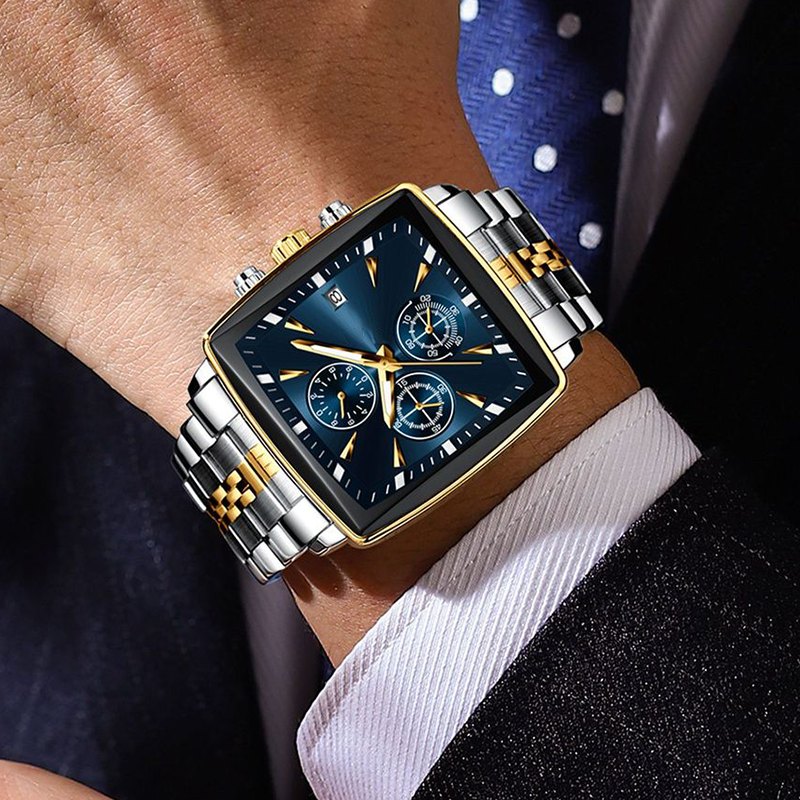 ⌚ 45% OFF NOW! ✨ Men's Classic Square Dial Quartz Watch – Timeless & elegant – Durable band, perfect for daily or formal wear – reliable and stylish 🖤💼✨