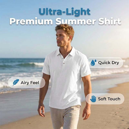 🎉 LIMITED TIME 49% OFF! 👔 Men's Linen Casual Breathable Short Sleeve Collared Shirt – Ultra-Light Premium Fabric & Exquisite Craftsmanship 🌿
