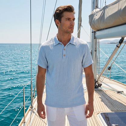 🎉 LIMITED TIME 49% OFF! 👔 Men's Linen Casual Breathable Short Sleeve Collared Shirt – Ultra-Light Premium Fabric & Exquisite Craftsmanship 🌿