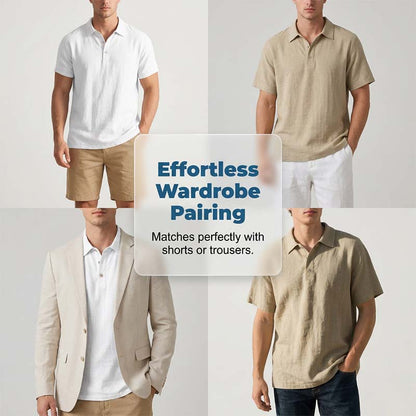 🎉 LIMITED TIME 49% OFF! 👔 Men's Linen Casual Breathable Short Sleeve Collared Shirt – Ultra-Light Premium Fabric & Exquisite Craftsmanship 🌿