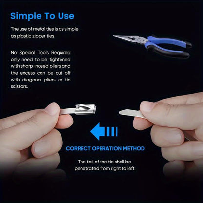 📢📢49% OFF !! ⏰Heavy-Duty Self-Locking Stainless Steel Cable Ties