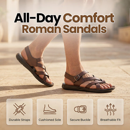 🦶49% OFF NOW! ☀️ Men Roman Sandals – Soft sole & casual style – Perfect for summer, beach or walks – comfortable and breathable 🌊🦶✨