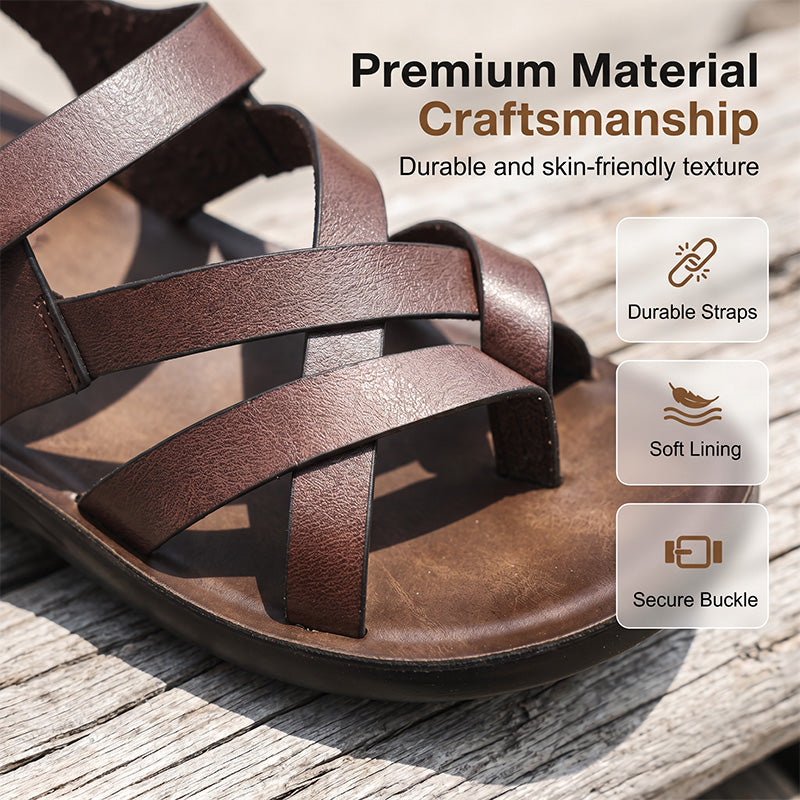 🦶49% OFF NOW! ☀️ Men Roman Sandals – Soft sole & casual style – Perfect for summer, beach or walks – comfortable and breathable 🌊🦶✨