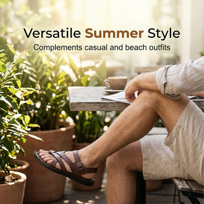 🦶49% OFF NOW! ☀️ Men Roman Sandals – Soft sole & casual style – Perfect for summer, beach or walks – comfortable and breathable 🌊🦶✨