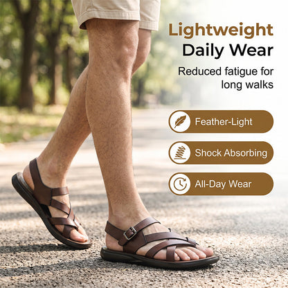 🦶49% OFF NOW! ☀️ Men Roman Sandals – Soft sole & casual style – Perfect for summer, beach or walks – comfortable and breathable 🌊🦶✨