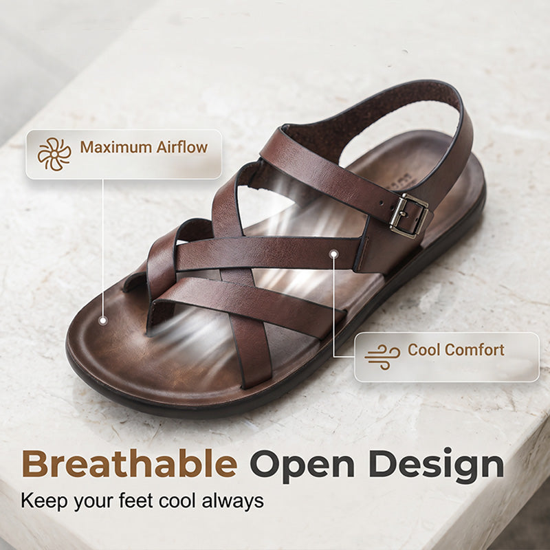 🦶49% OFF NOW! ☀️ Men Roman Sandals – Soft sole & casual style – Perfect for summer, beach or walks – comfortable and breathable 🌊🦶✨