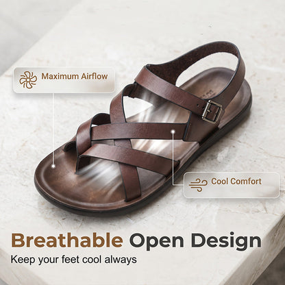 🦶49% OFF NOW! ☀️ Men Roman Sandals – Soft sole & casual style – Perfect for summer, beach or walks – comfortable and breathable 🌊🦶✨