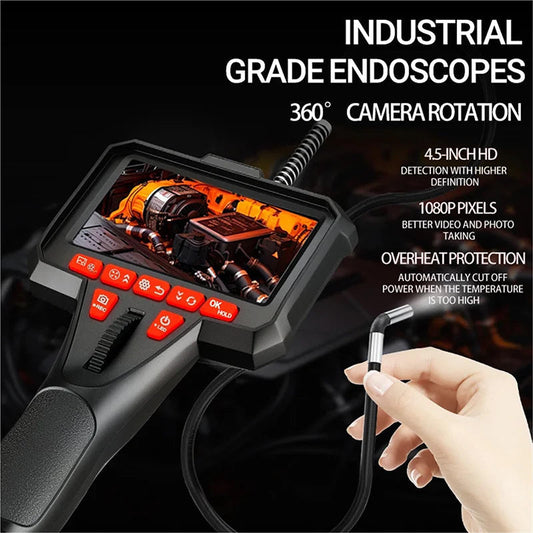 🔧 49% OFF NOW! 📹 6mm Handheld Automotive Endoscope – Articulating Camera, HD Monitor, LED Illumination & Semi-Rigid Cable for Precision Inspection ✨