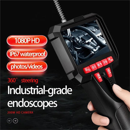 🔧 49% OFF NOW! 📹 6mm Handheld Automotive Endoscope – Articulating Camera, HD Monitor, LED Illumination & Semi-Rigid Cable for Precision Inspection ✨