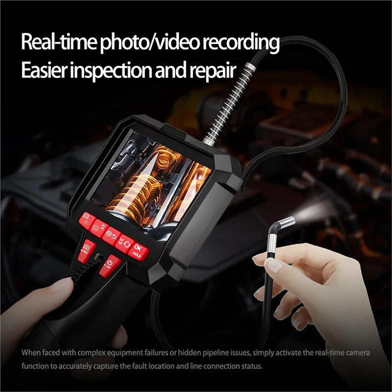 🔧 49% OFF NOW! 📹 6mm Handheld Automotive Endoscope – Articulating Camera, HD Monitor, LED Illumination & Semi-Rigid Cable for Precision Inspection ✨