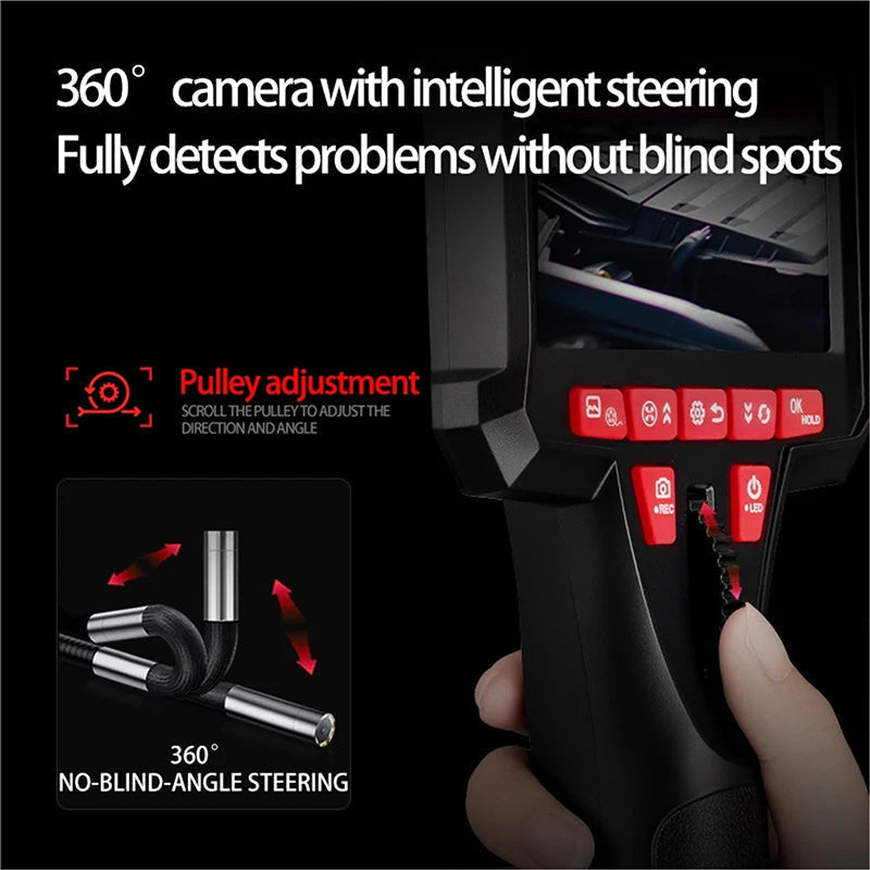 🔧 49% OFF NOW! 📹 6mm Handheld Automotive Endoscope – Articulating Camera, HD Monitor, LED Illumination & Semi-Rigid Cable for Precision Inspection ✨