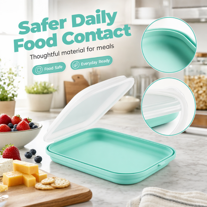🎉 2026 Sale — Over 26,000 Sold! 💞 Portable Food Grade Silicone Lunch Box – Fresh & Clean 🌸