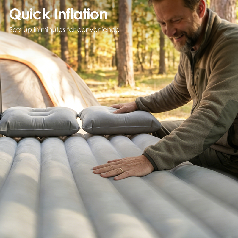 📢📢49% OFF !! ⏰Inflatable Car Air Mattress Travel Bed
