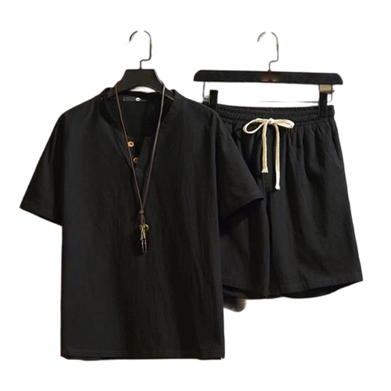 🔥49% OFF NOW🌬️ Men's Breathable Summer Lounge Set‑Soft Short‑Sleeve Top & Shorts Outfit for Daily Relaxation