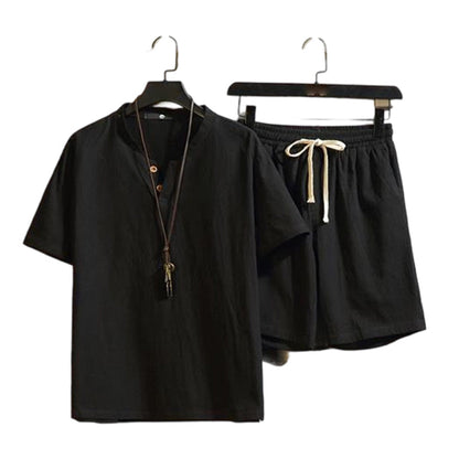 🔥49% OFF NOW🌬️ Men's Breathable Summer Lounge Set‑Soft Short‑Sleeve Top & Shorts Outfit for Daily Relaxation