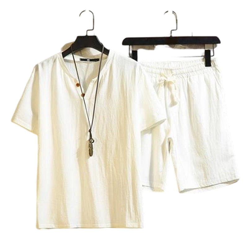 🔥49% OFF NOW🌬️ Men's Breathable Summer Lounge Set‑Soft Short‑Sleeve Top & Shorts Outfit for Daily Relaxation