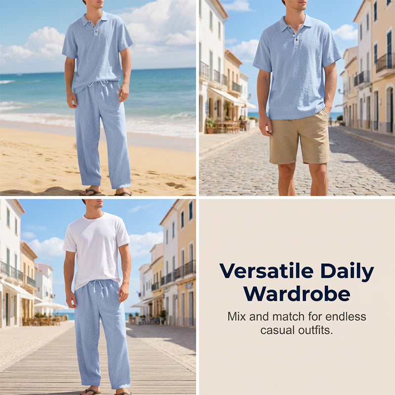 🔥 Pro-Favorite Men's Casual Linen Blend Shirt and Pants Set – Linen Blend – Breathable ☀️