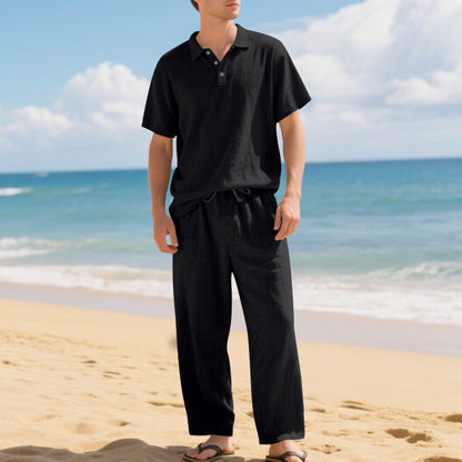 🔥 Pro-Favorite Men's Casual Linen Blend Shirt and Pants Set – Linen Blend – Breathable ☀️