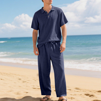 🔥 Pro-Favorite Men's Casual Linen Blend Shirt and Pants Set – Linen Blend – Breathable ☀️