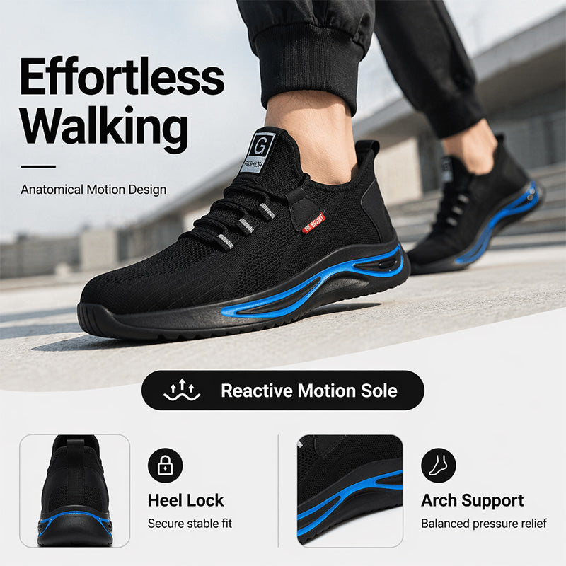 🏆Men Steel Toe Safety Shoes Breathable Work Sneakers