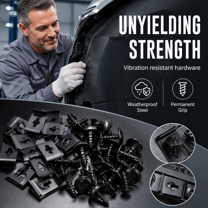 🔩 49% OFF NOW! 🚗 Universal Car Metal U-Type Clips & Screws Set – Heavy-duty, rust-resistant & versatile sizes – Perfect for auto trim, panels & interior repairs 🔧