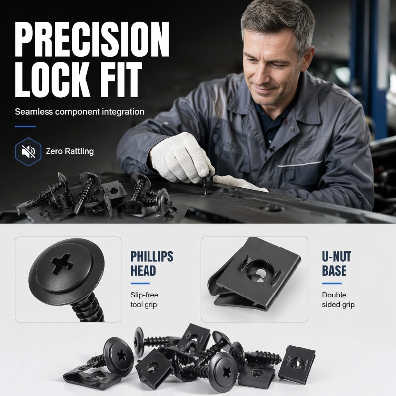 🔩 49% OFF NOW! 🚗 Universal Car Metal U-Type Clips & Screws Set – Heavy-duty, rust-resistant & versatile sizes – Perfect for auto trim, panels & interior repairs 🔧