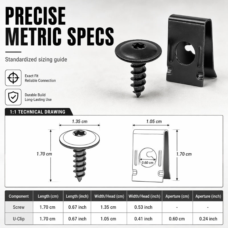 🔩 49% OFF NOW! 🚗 Universal Car Metal U-Type Clips & Screws Set – Heavy-duty, rust-resistant & versatile sizes – Perfect for auto trim, panels & interior repairs 🔧