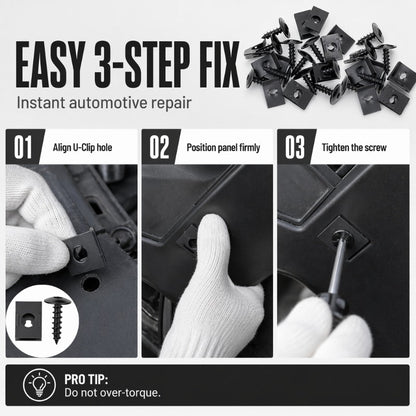 🔩 49% OFF NOW! 🚗 Universal Car Metal U-Type Clips & Screws Set – Heavy-duty, rust-resistant & versatile sizes – Perfect for auto trim, panels & interior repairs 🔧