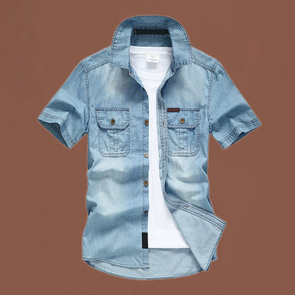 🚨 FINAL HOURS! ⏳ 49% OFF – Built to Last! 👕 Men’s Washed Denim Shirt – Rugged Charm, Effortless Cool 💙