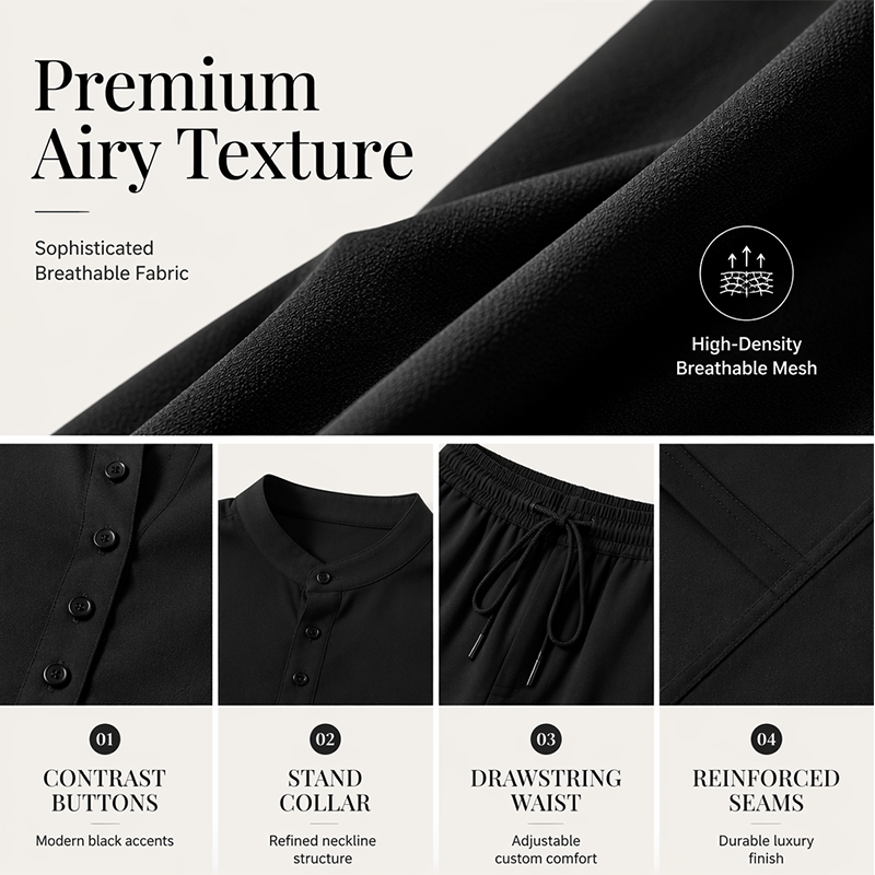 ⏳ LIMITED TIME 49% OFF! 🔥 Men's Minimalist Casual Shirt and Pants Set – Breathable Blend & Stylish Button Detail ☀️